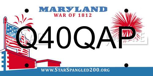 Q40QAP Maryland License Plate