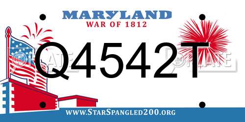 Q4542T Maryland License Plate