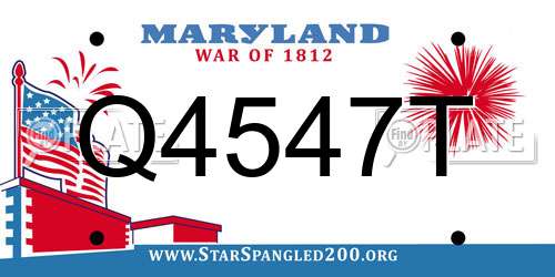 Q4547T Maryland License Plate