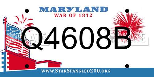 Q4608B Maryland License Plate