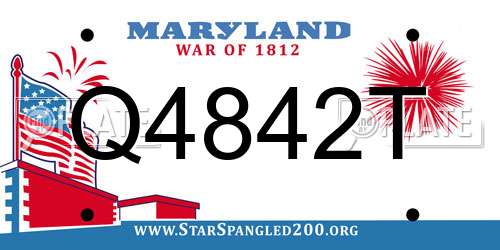 Q4842T Maryland License Plate