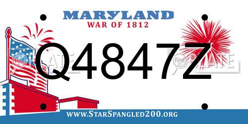 Q4847Z Maryland License Plate