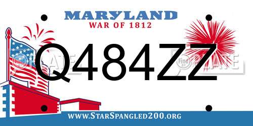 Q484ZZ Maryland License Plate