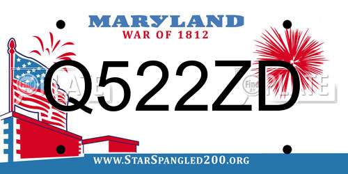 Q522ZD Maryland License Plate