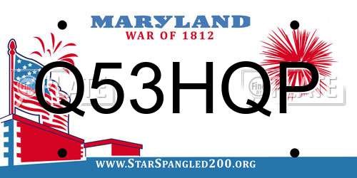 Q53HQP Maryland License Plate
