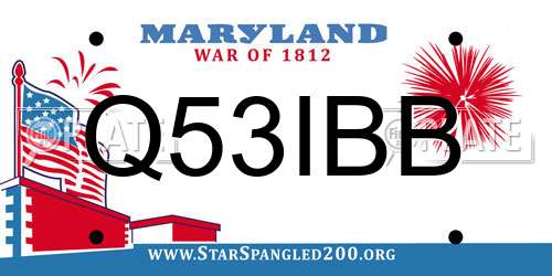 Q53IBB Maryland License Plate
