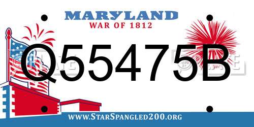 Q55475B Maryland License Plate