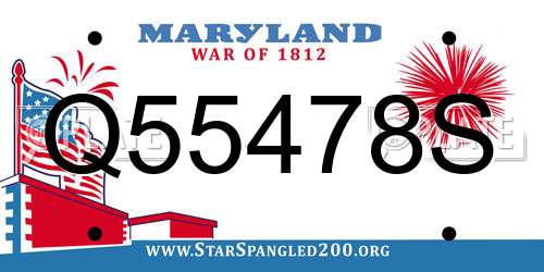 Q55478S Maryland License Plate