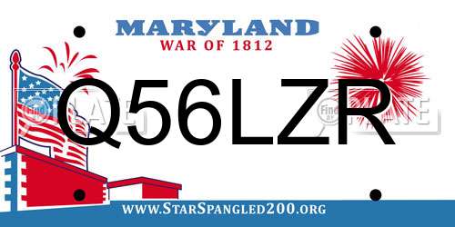 Q56LZR Maryland License Plate