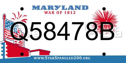 Q58478B Maryland License Plate