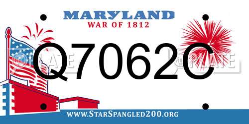 Q7062C Maryland License Plate