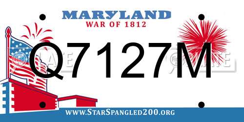 Q7127M Maryland License Plate