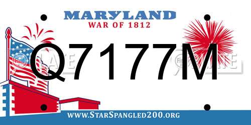 Q7177M Maryland License Plate
