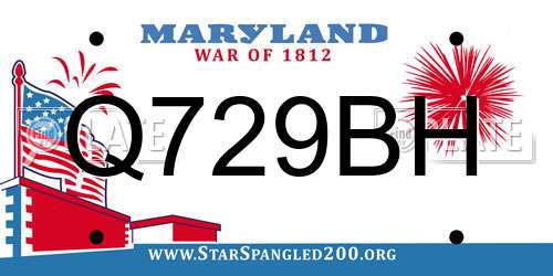 Q729BH Maryland License Plate