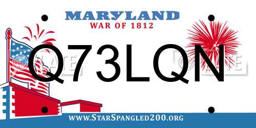 Q73LQN Maryland License Plate