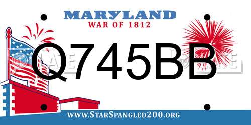 Q745BB Maryland License Plate