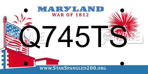 Q745TS Maryland License Plate