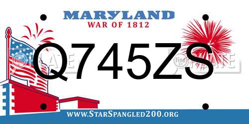 Q745ZS Maryland License Plate