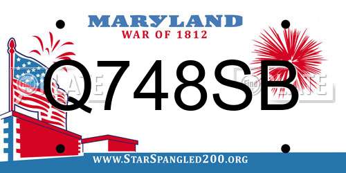 Q748SB Maryland License Plate