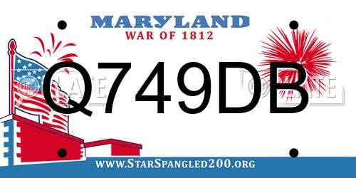 Q749DB Maryland License Plate