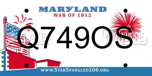 Q749OS Maryland License Plate