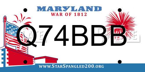 Q74BBB Maryland License Plate