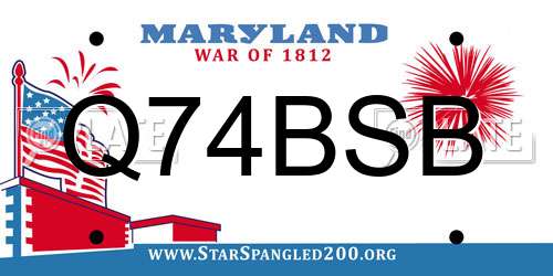 Q74BSB Maryland License Plate