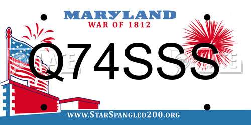 Q74SSS Maryland License Plate