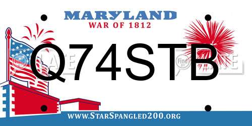 Q74STB Maryland License Plate