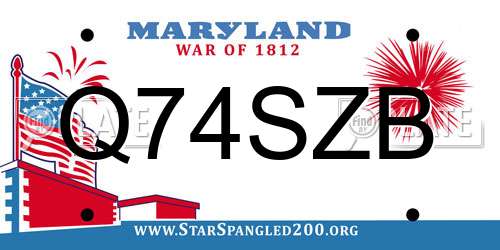 Q74SZB Maryland License Plate