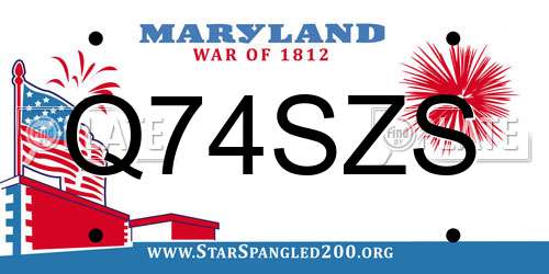 Q74SZS Maryland License Plate