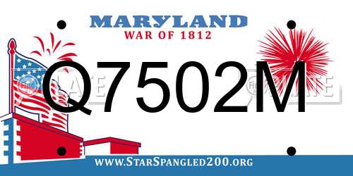 Q7502M Maryland License Plate