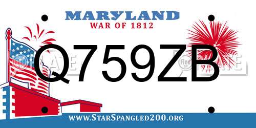 Q759ZB Maryland License Plate