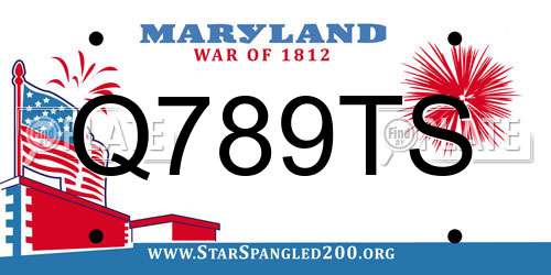 Q789TS Maryland License Plate