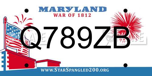 Q789ZB Maryland License Plate