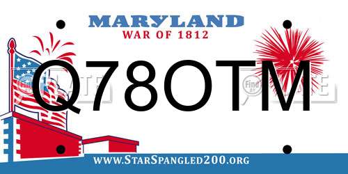 Q78OTM Maryland License Plate