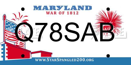 Q78SAB Maryland License Plate