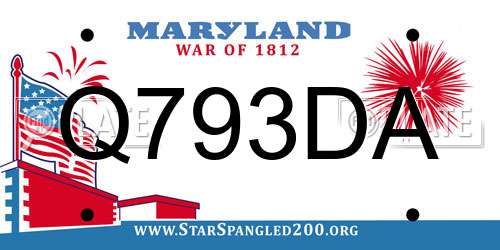 Q793DA Maryland License Plate