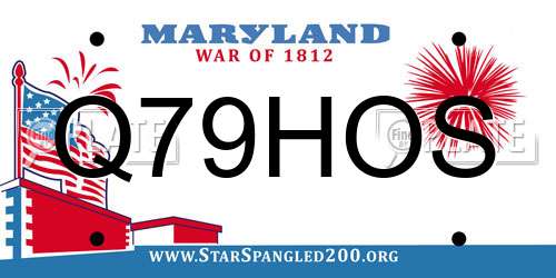Q79HOS Maryland License Plate