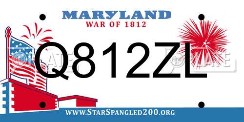 Q812ZL Maryland License Plate