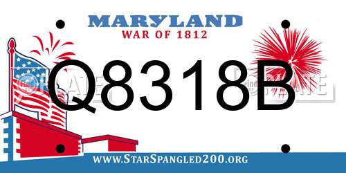 Q8318B Maryland License Plate