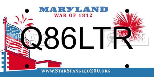 Q86LTR Maryland License Plate