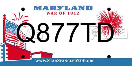 Q877TD Maryland License Plate