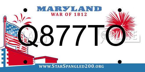 Q877TO Maryland License Plate