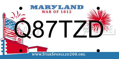 Q87TZD Maryland License Plate