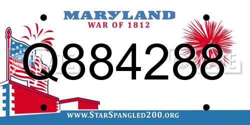 Q884288 Maryland License Plate