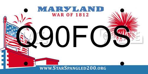 Q90FOS Maryland License Plate
