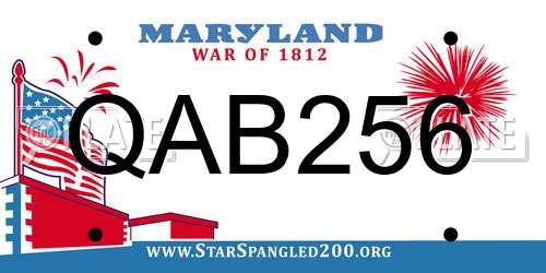 QAB256 Maryland License Plate