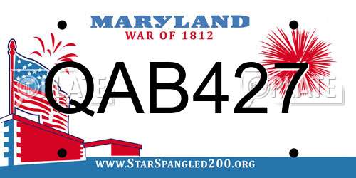 QAB427 Maryland License Plate
