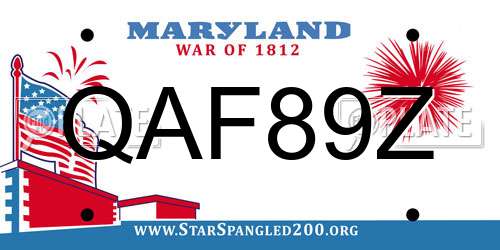 QAF89Z Maryland License Plate
